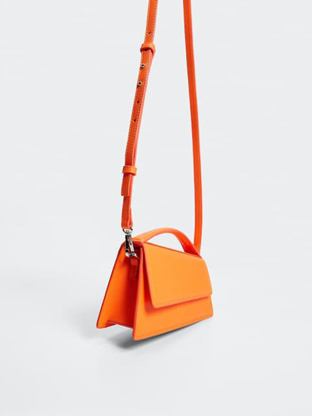 Solid Structured Satchel MANGO Orange