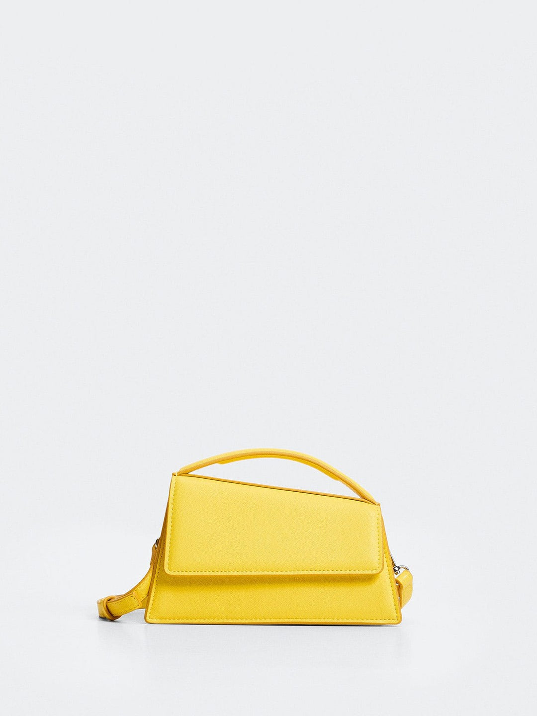 Solid Structured Satchel MANGO Yellow
