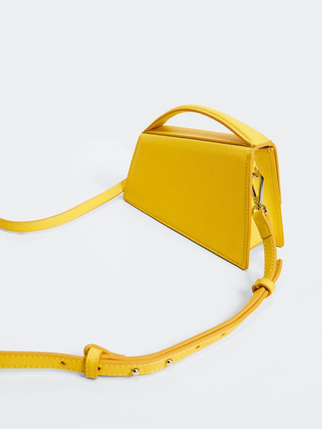 Solid Structured Satchel MANGO Yellow