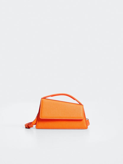 Solid Structured Satchel MANGO Orange