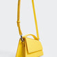 Solid Structured Satchel MANGO Yellow